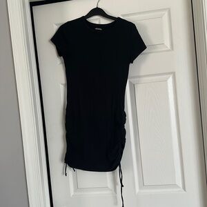 Wild fable black cotton t shirt dress w ties on the side